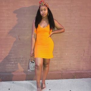 Cute Orange Midi Dress!